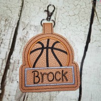 Basketball Key Fob ITH Embroidery Design